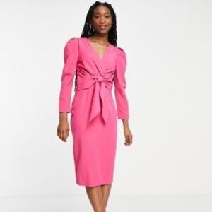 NWT Little Mistress Pink Tie Waist Dress | Size 10